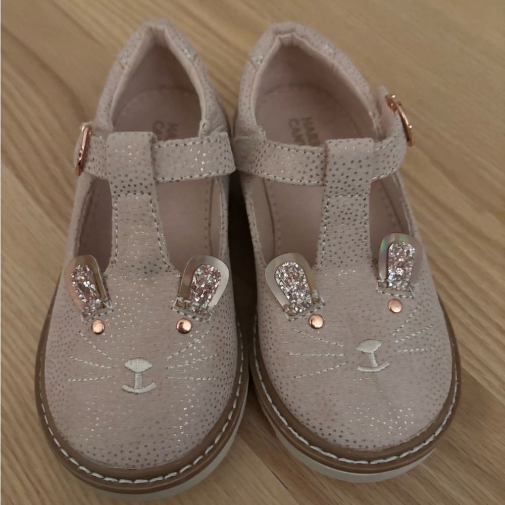 Kids Pink Glitter Bunny Shoes